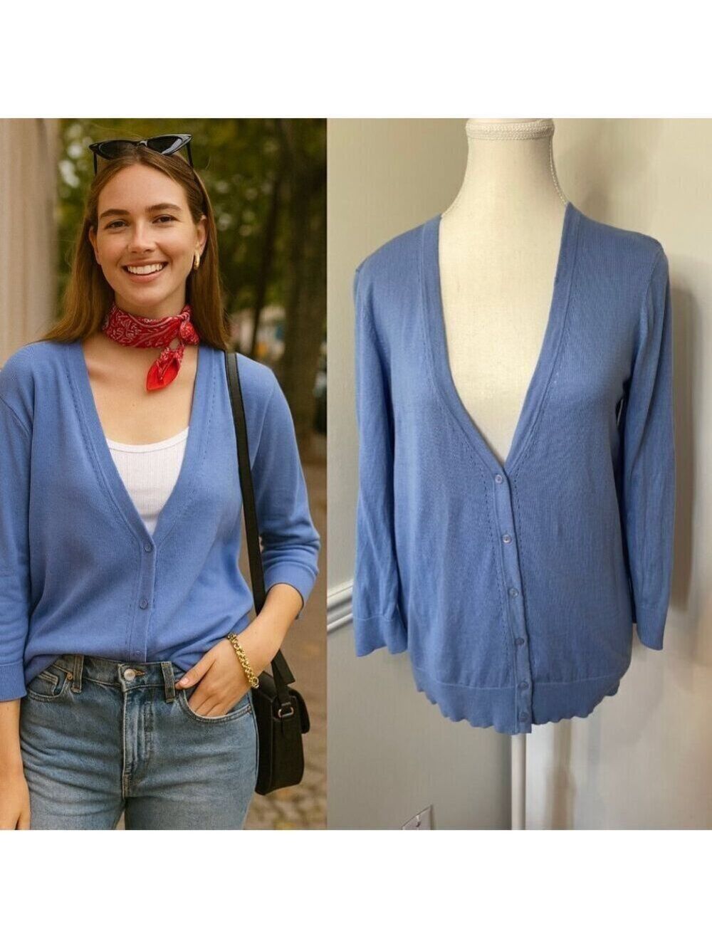 Loft V-Neck Button Down Cardigan S